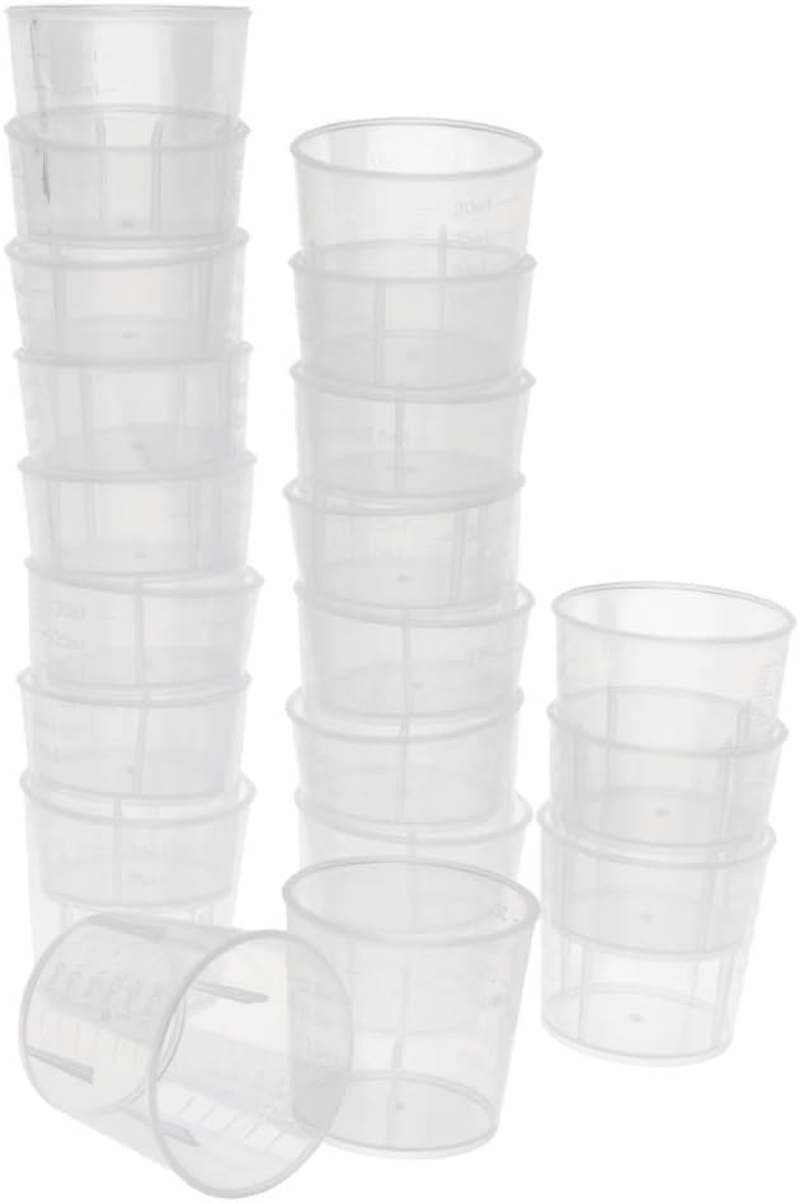 20Pieces 30Ml Clear Graduated Beaker Measuring Cup Kitchen Lab Tool image number 1