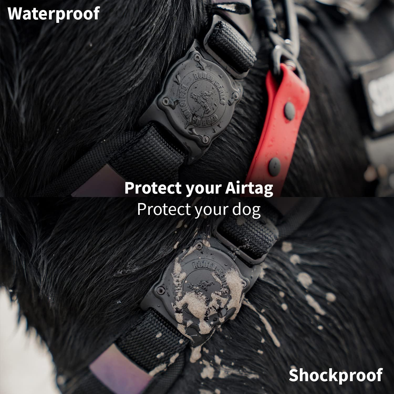 IP68 Waterproof the Safest Airtag Dog Collar Holder, Dustproof, Ultra-Durable, Fits All Width Collars | Will Not Damage Your Collar | Perfect Way to GPS Track Your Dog | Designed in Montreal