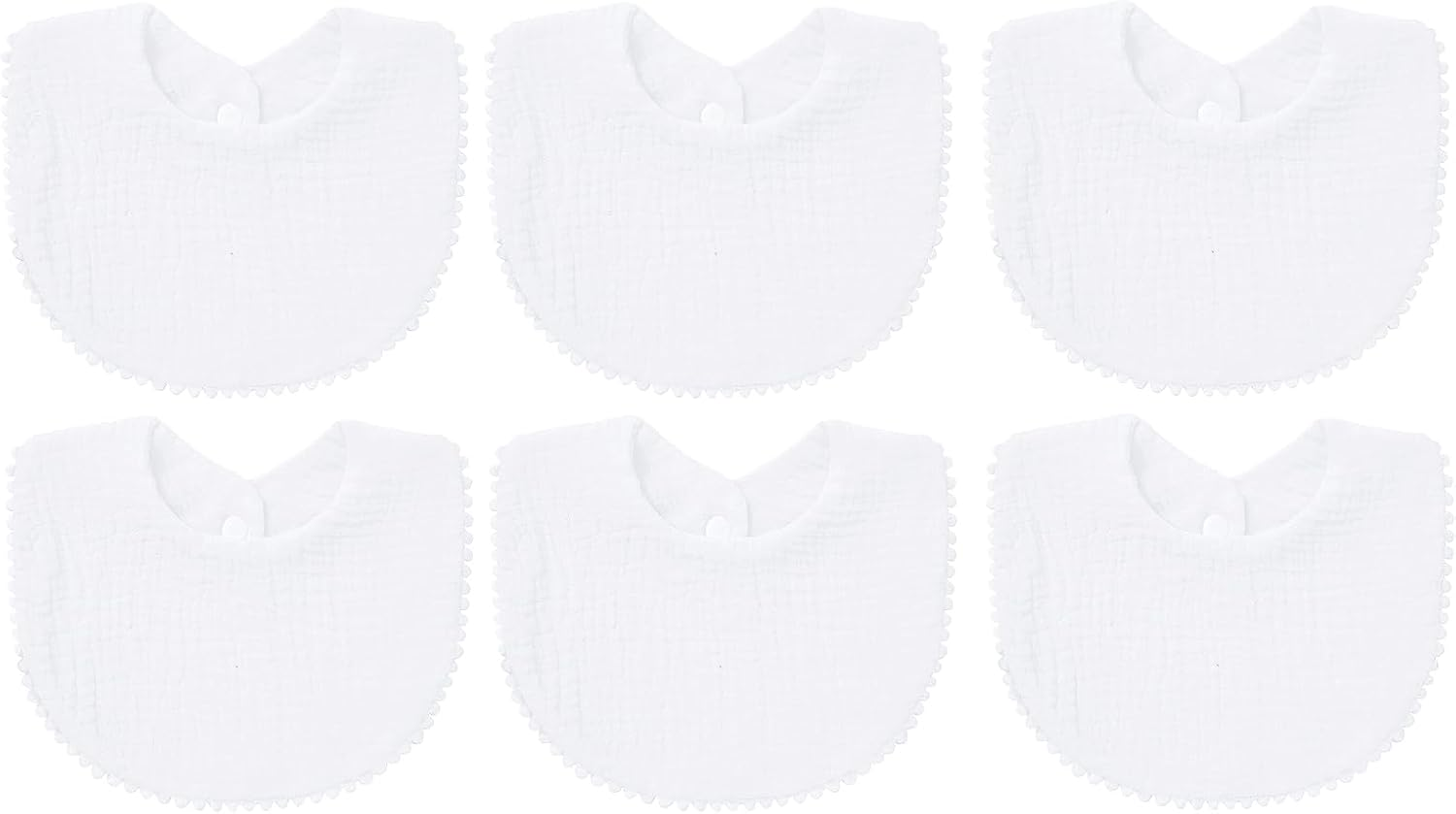 6 PACK Muslin Baby Drooling Bibs for Unisex Boys Girls Cotton Absorbent Feedig Teething Bandana Drool Bibs Scarf Bibs