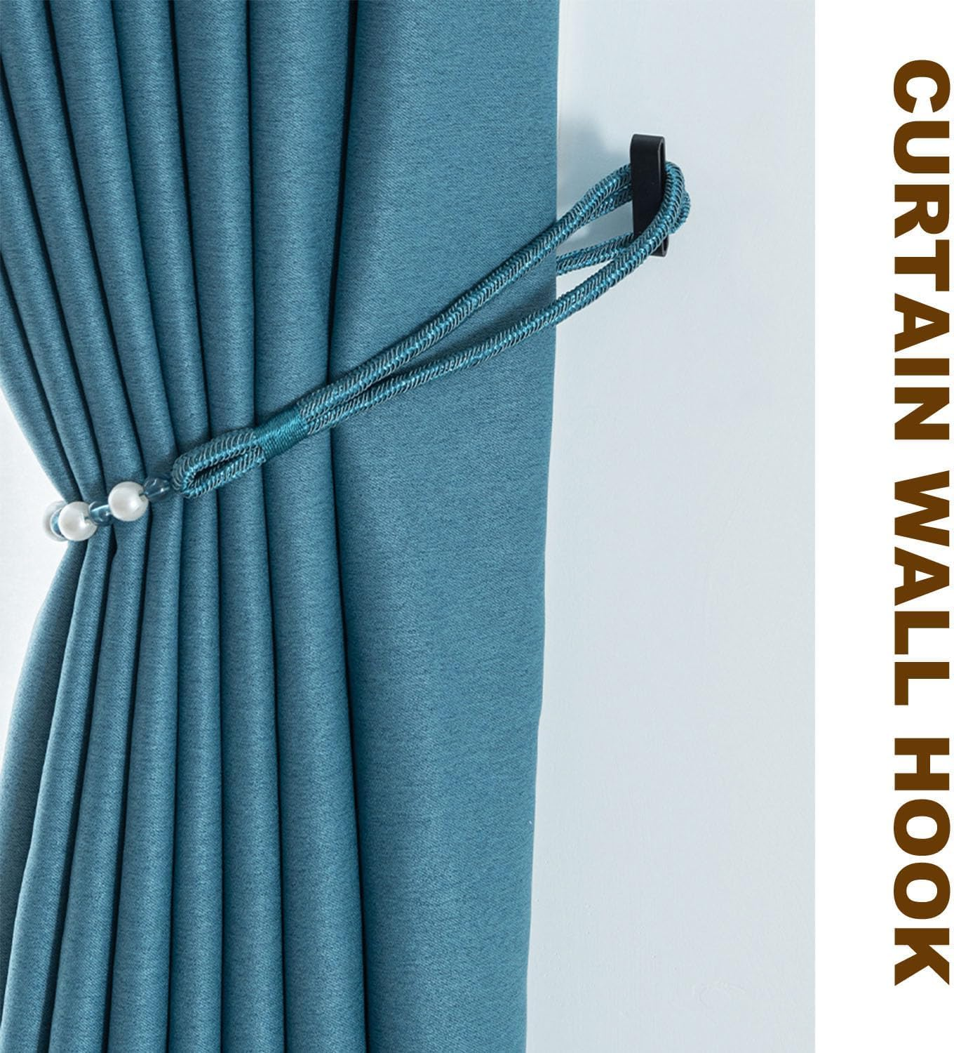 LMSNE Curtain Tiebacks,Wall Mounted Curtain Holdbacks with Screws, 2 Pcs Decorative Curtain Hooks for Home Office Decor. image number 4