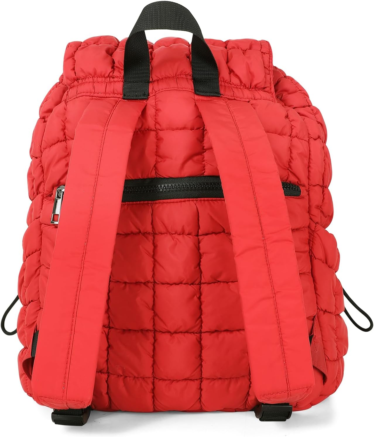 CONTAIL 18L 14 Inch Quilted Puffer Backpack,Top Flap Drawstring Backpack - Grey image number 4