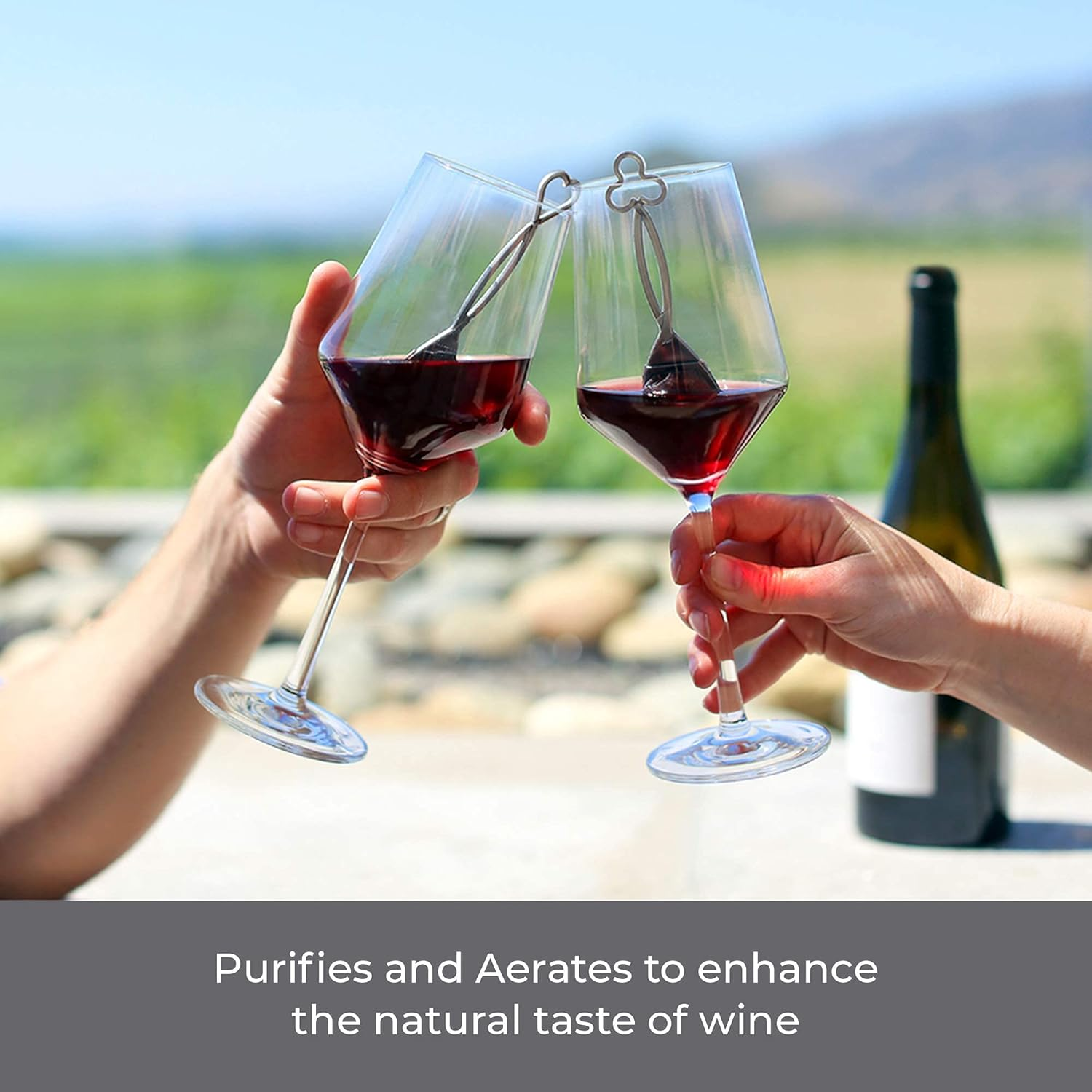 Purewine Wand Technology Histamine and Sulfite Filter, Purifier Alleviates Wine Allergies, Stir Stick Aerates Wine - Pack of 3 image number 1