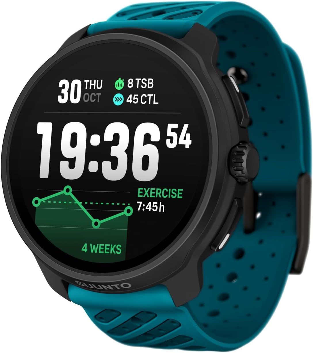 SUUNTO Race 2 GPS Sport Watch, 49Mm 1.5' AMOLED Touchscreen, Sleeker and Lighter Design, 16-Day Battery Life, Offline Maps, Accurate Navigation, 115+ Sport Modes, Wave Blue - All Black image number 2