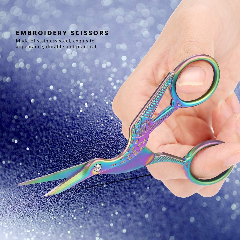 Embroidery Scissors Pointed Edge Exquisite Appearance Unique Crane Design Scissors, for Embroidery Crewel Crafting Needlework Sewing image number 5