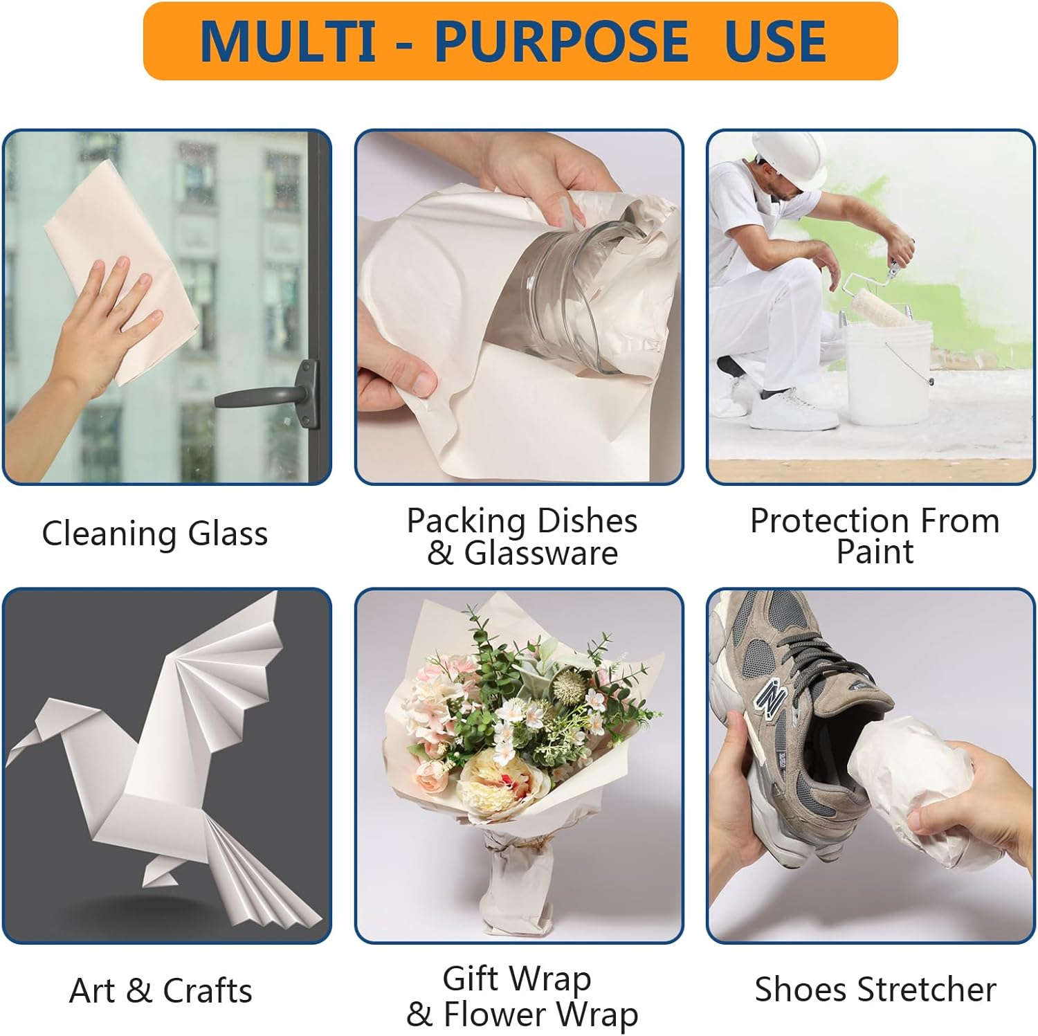 27&rdquo;X15&rdquo; Packing Paper Sheet for Moving Shipping Wrapping Packing Box Newsprint Paper Moving Paper Moving Supplies Protecting Fragile Items Glass China Dishes Packin image number 6