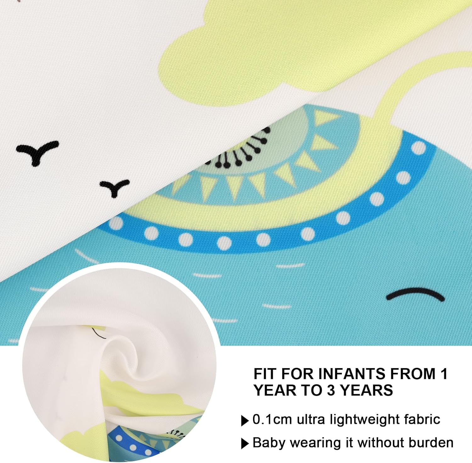 Vancle Baby Bibs with Sleeves, Waterproof Long Sleeve Bib Unisex Feeding Bibs Apron for Infant Toddler image number 3