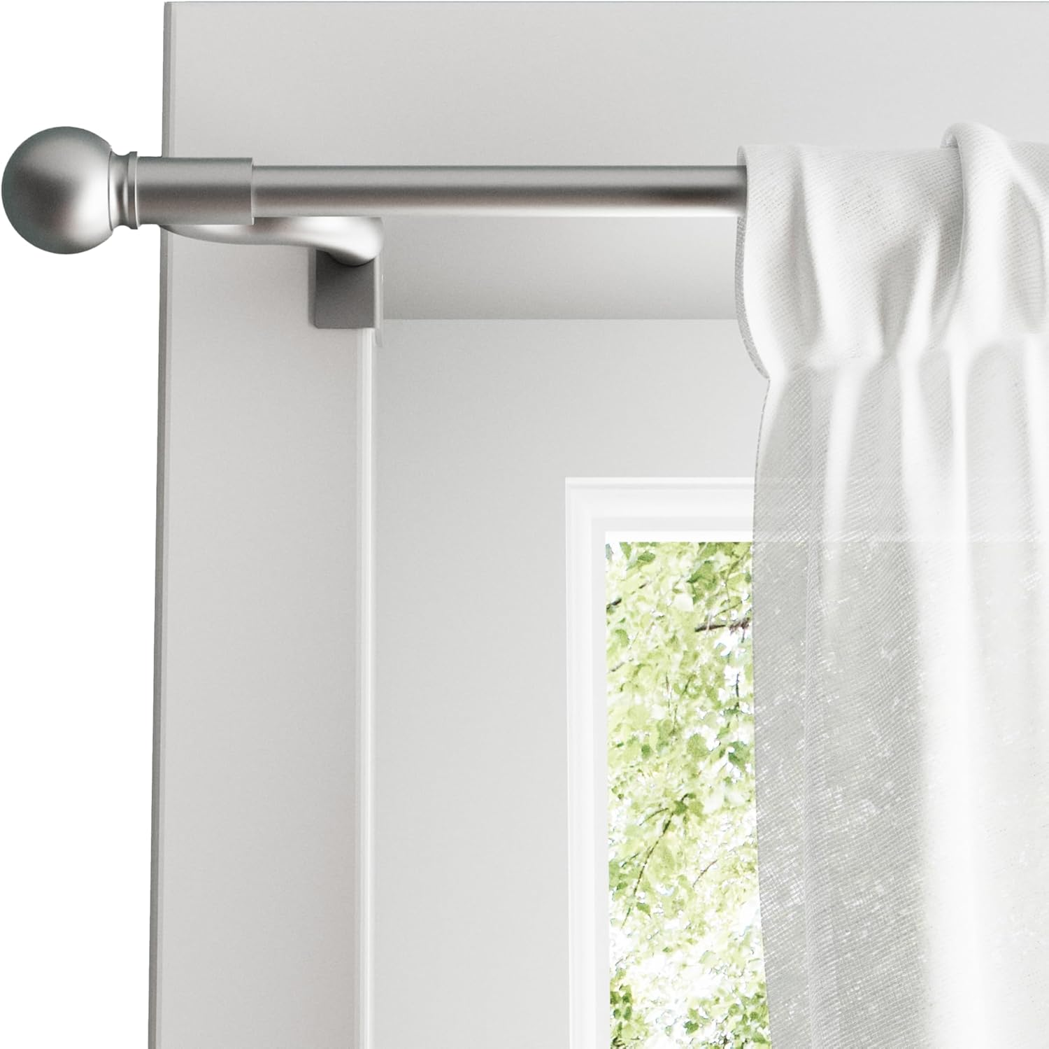 Zenna Home Adjustable Curtain Tension Rod, No Drill Expandable Tension Window Rod, Easy Installation, Rental Friendly, 28-66 Inches, White