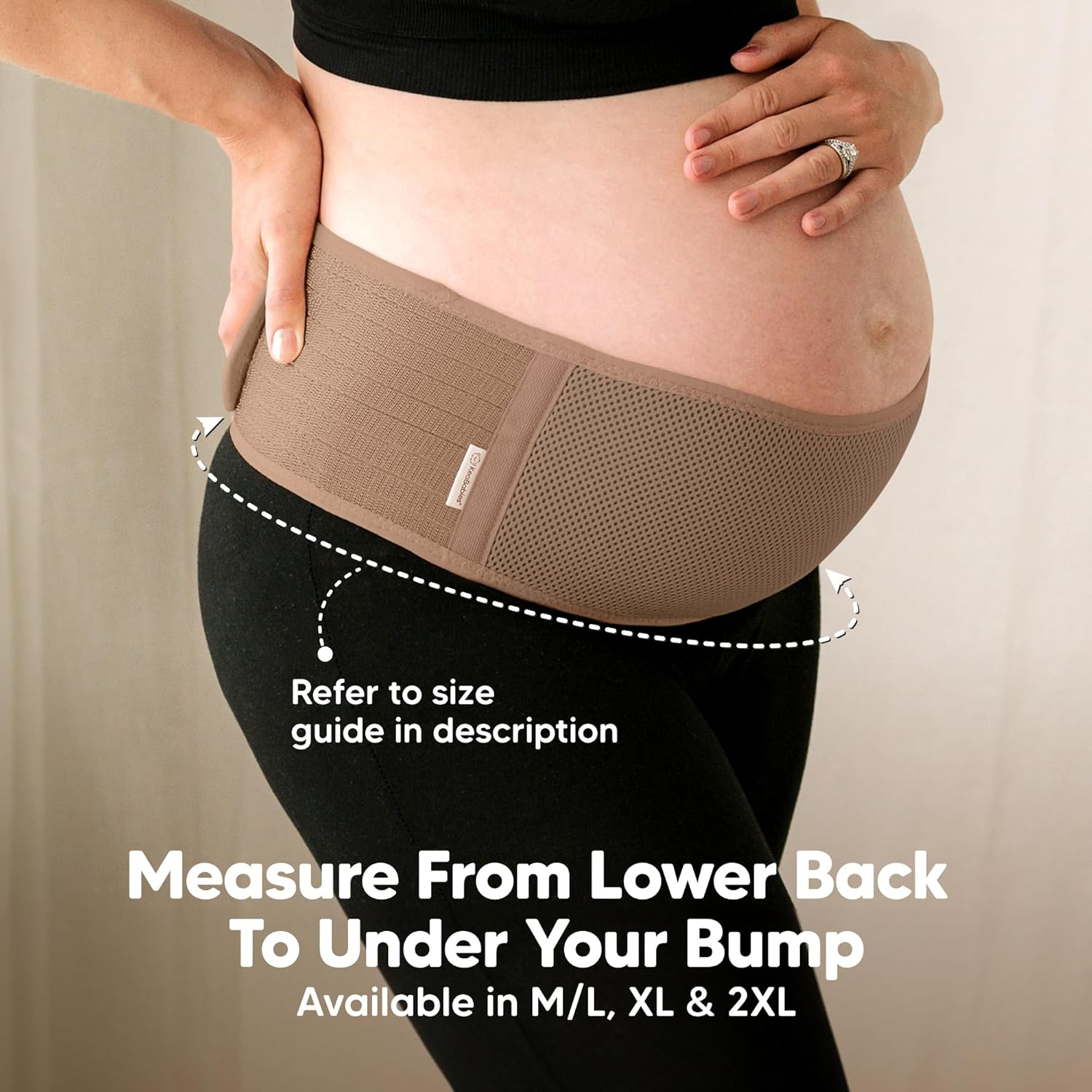 Maternity Belly Band for Pregnancy - Soft & Breathable Pregnancy Belly Support Belt - Pelvic Support Bands - Tummy Band Sling for Pants - Pregnancy Back Brace (Warm Tan, XL) image number 5