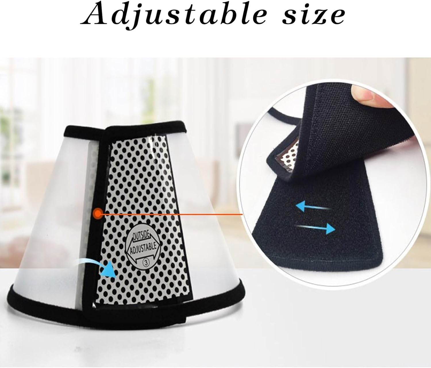 Pack of 2 Cat Collars for Dogs Pets Protective Collar Cone Collars Made of Plastic, Lightweight Elizabethan Collar, Adjustable Cone for Cats Small Dogs