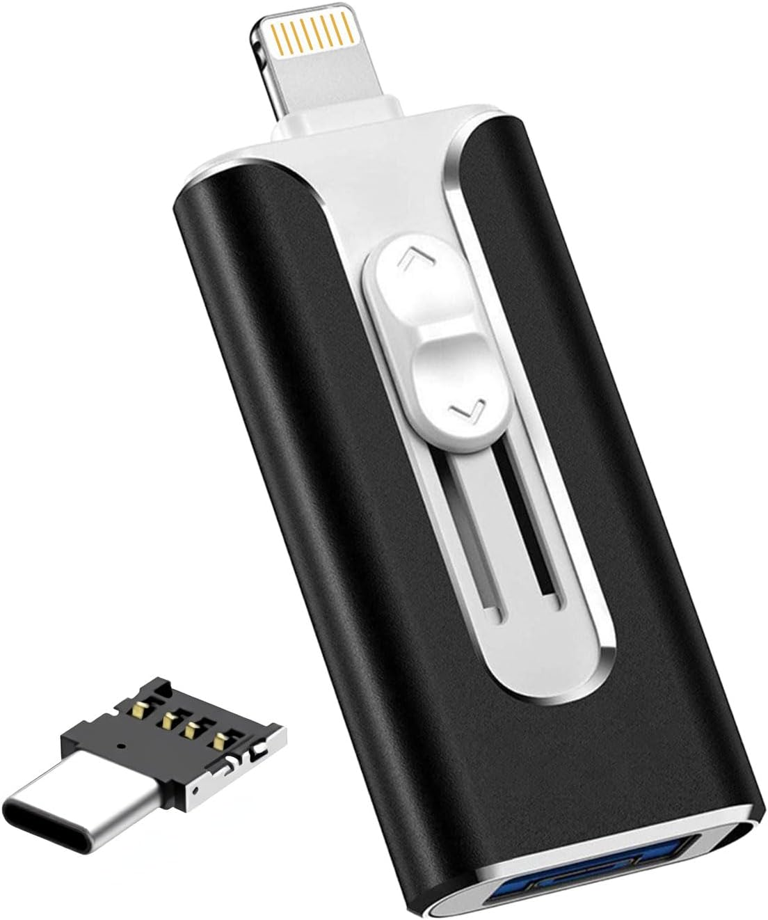 2TB Memory Phone Photo Stick,4-In-1 USB Flash Drives,Phone Flash Drive,Phone Flash Drive for Ios,Android,Pc,Ipad,More Devices(Black image number 1