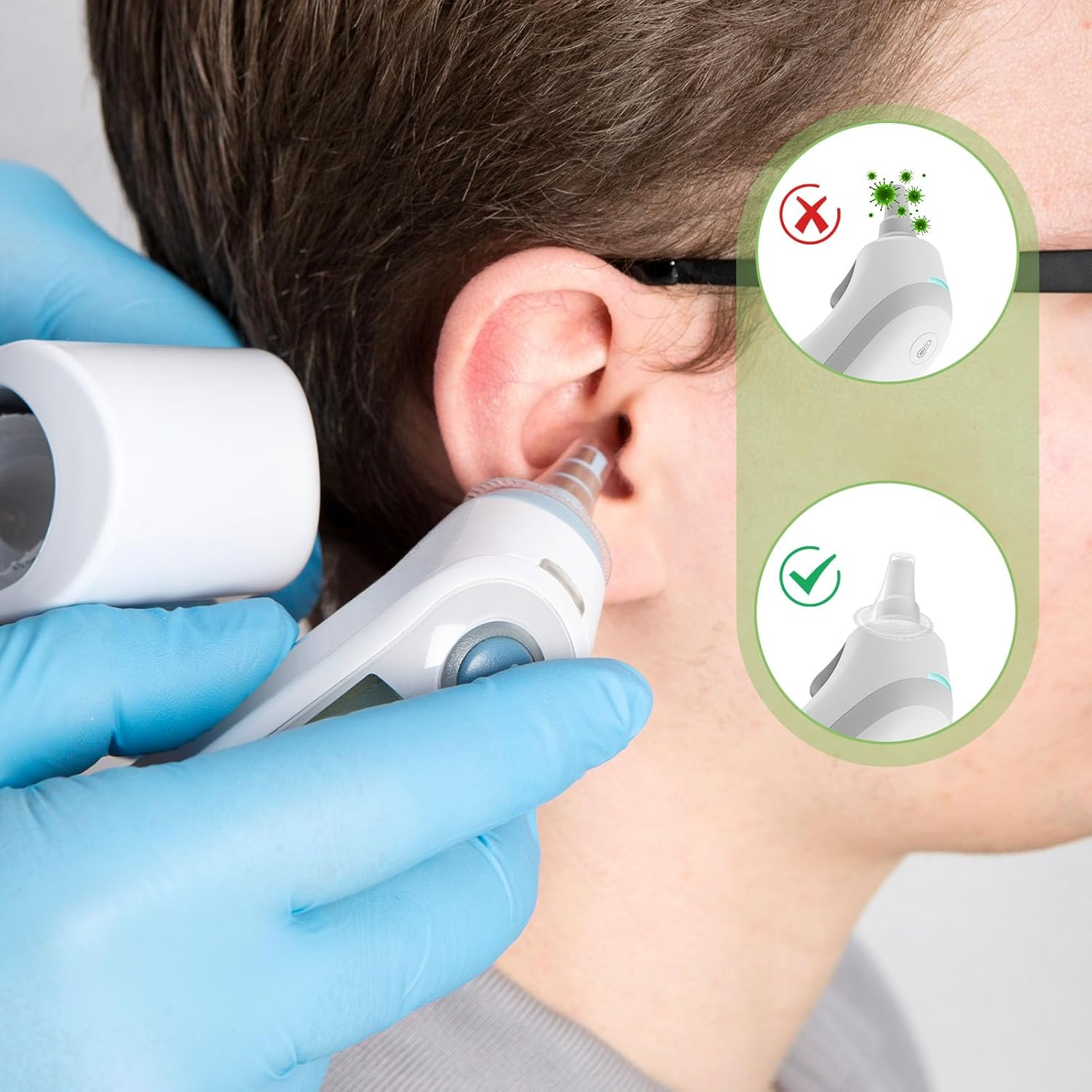 200 Pack Ear Thermometer Probe Covers Compatible with Braun Thermoscan, Refill Caps Replacement Lens Filter Protector for All Braun Thermometer Models, Protective Thermometer Cover, BPA & Latex Free image number 1