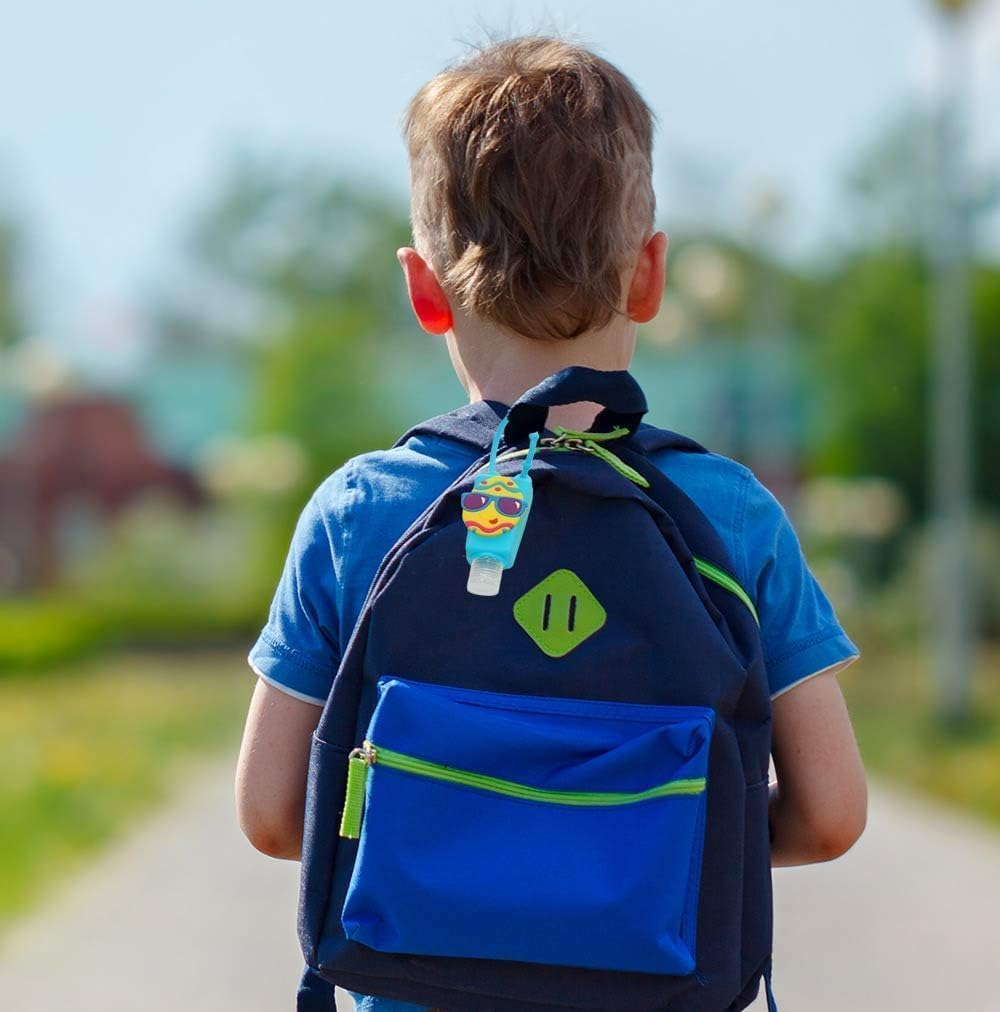 8 Piece Set of Empty Mix Kids Hand Sanitizer Travel Holder Keychain, Cute Mini Bottles for Girl, Boy, Baby Women,School,Backpack 30Ml Bulk image number 6