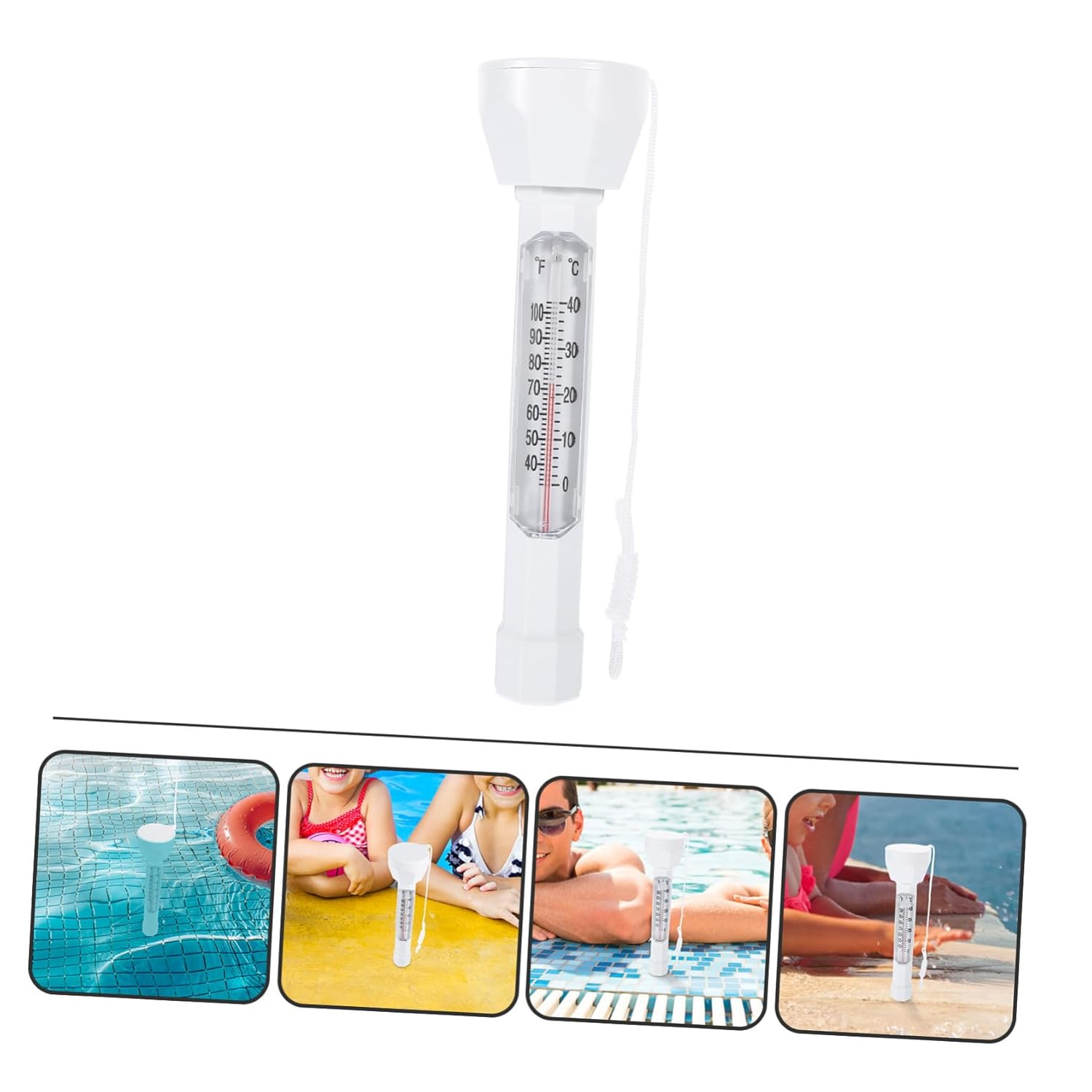 GALPADA Floating Pool Thermometer with String for Swimming Pools and Baths Fast Water Temperature Measurement Lightweight Design Safe Smooth Surface for Adults