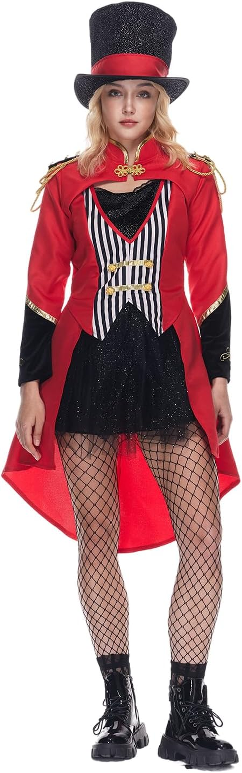 Eraspooky Sexy Women'S Ringmaster Costume Adult Halloween Circus Ring Leader Dress Outfits image number 5
