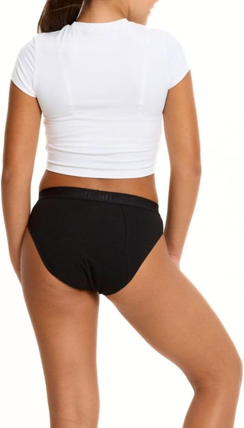 Modibodi Teen Period Hipster Bikini - Moderate Heavy Absorbency - Period Protection Underwear for Teen - Bikini Brief Underwear - Discreet Menstrual Period Panties image number 6