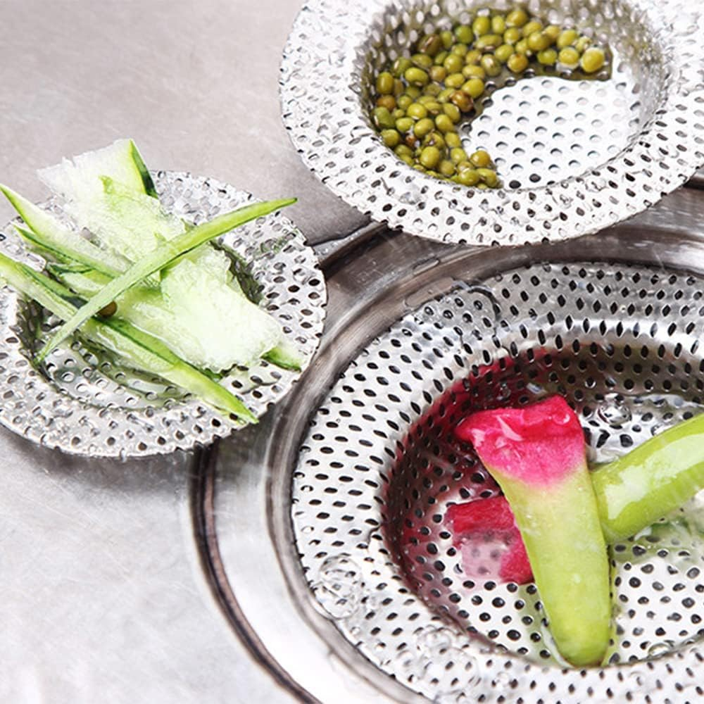 2 / 6Pcs Sink Strainer, 7Cm / 9Cm / 11Cm Stainless Steel Full Hole Sink Strainer for British Kitchen Sink, Hair Catcher for Bathtub / Shower image number 1