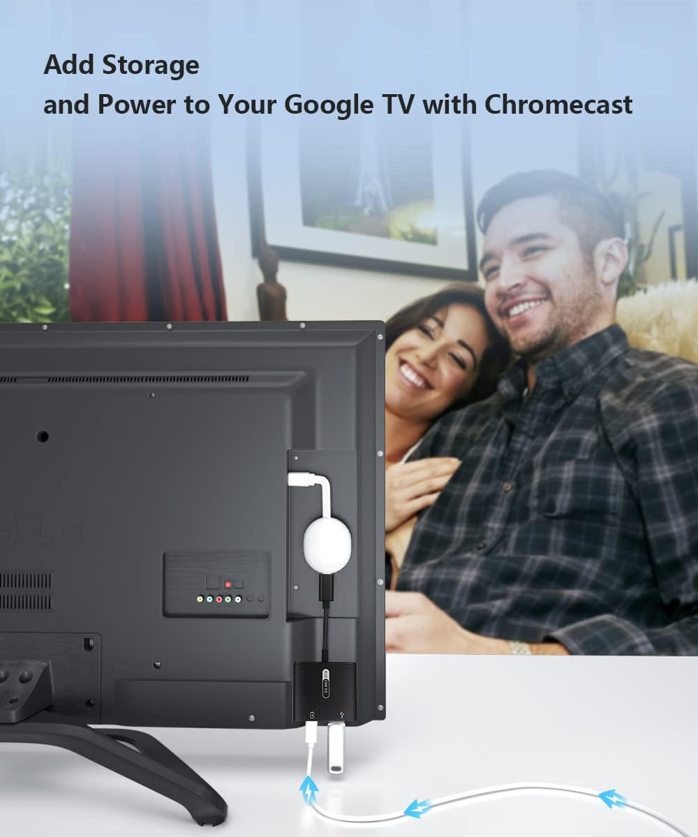 Azddur USB C OTG Adapter with Power, 2 in 1 USB C to USB with 60W PD Charging, Compatible with Ipad Pro, Dell XPS, Galaxy S21/S20+/Note10, Google Pixel 5/4XL, Chromecast with Google TV image number 3