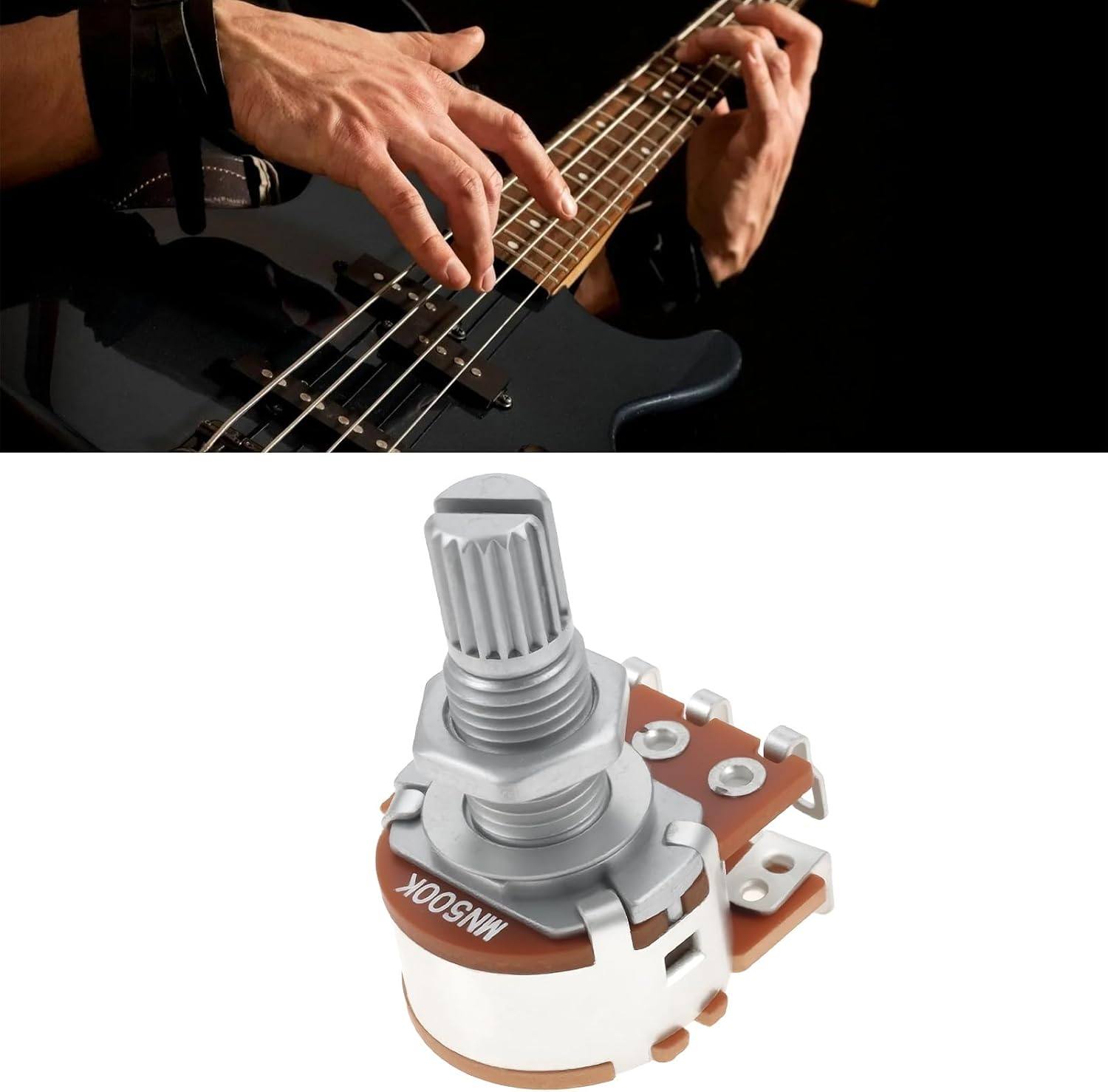 Ecsing 4Pcs Pitch Double Layer Knob Potentiometer MN500K Linear Cone Shaft Potentiometer Suitable for Guitar Bass Volume Control image number 1