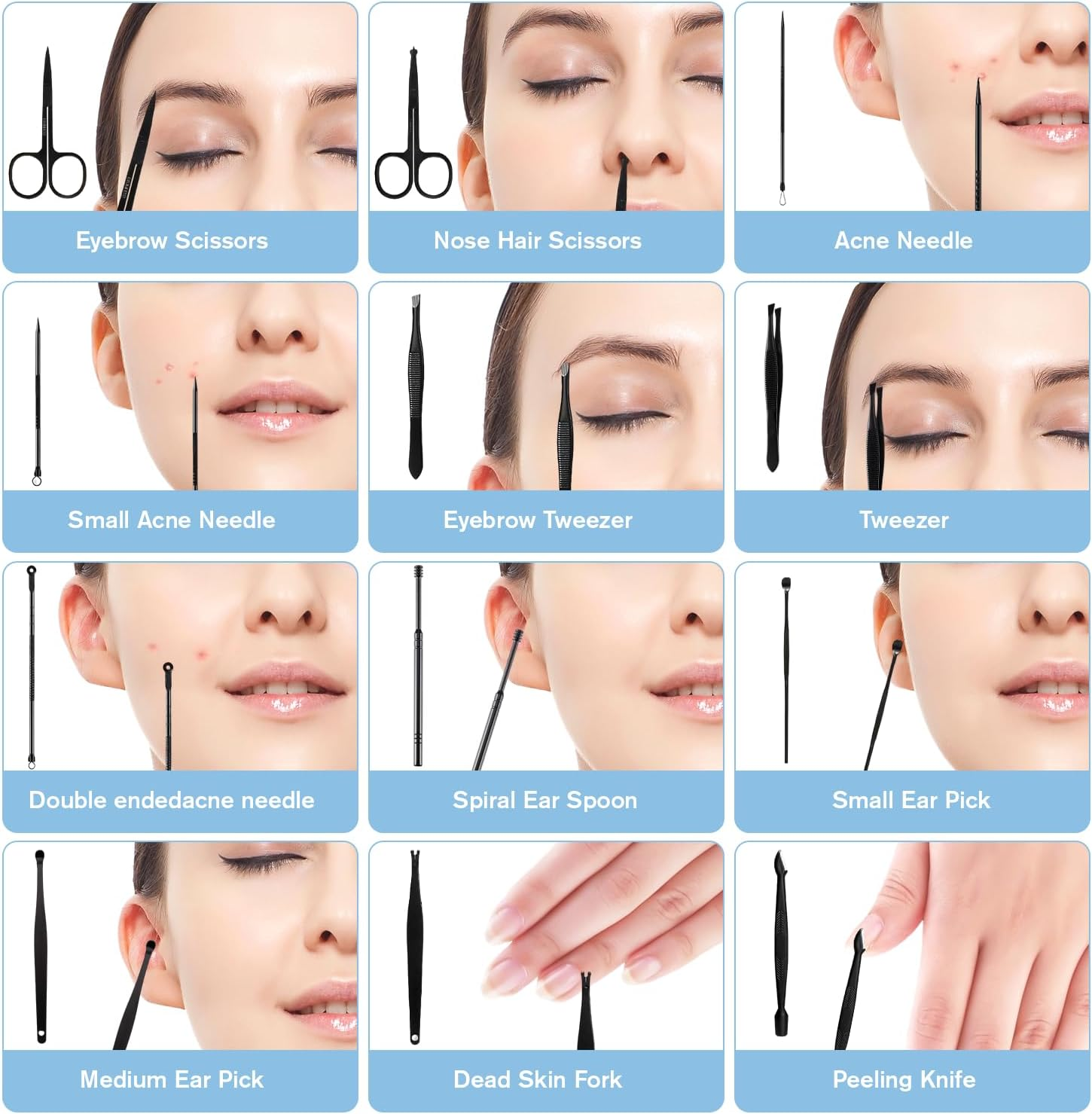 Manicure Set Nail Set 23-Piece Pedicure Set Nail Clippers Stainless Steel Portable Nail Scissors Set with PU Leather Case Nail Care Set Professional All-Round Hand Foot Care Kit for Men and Women Black Red