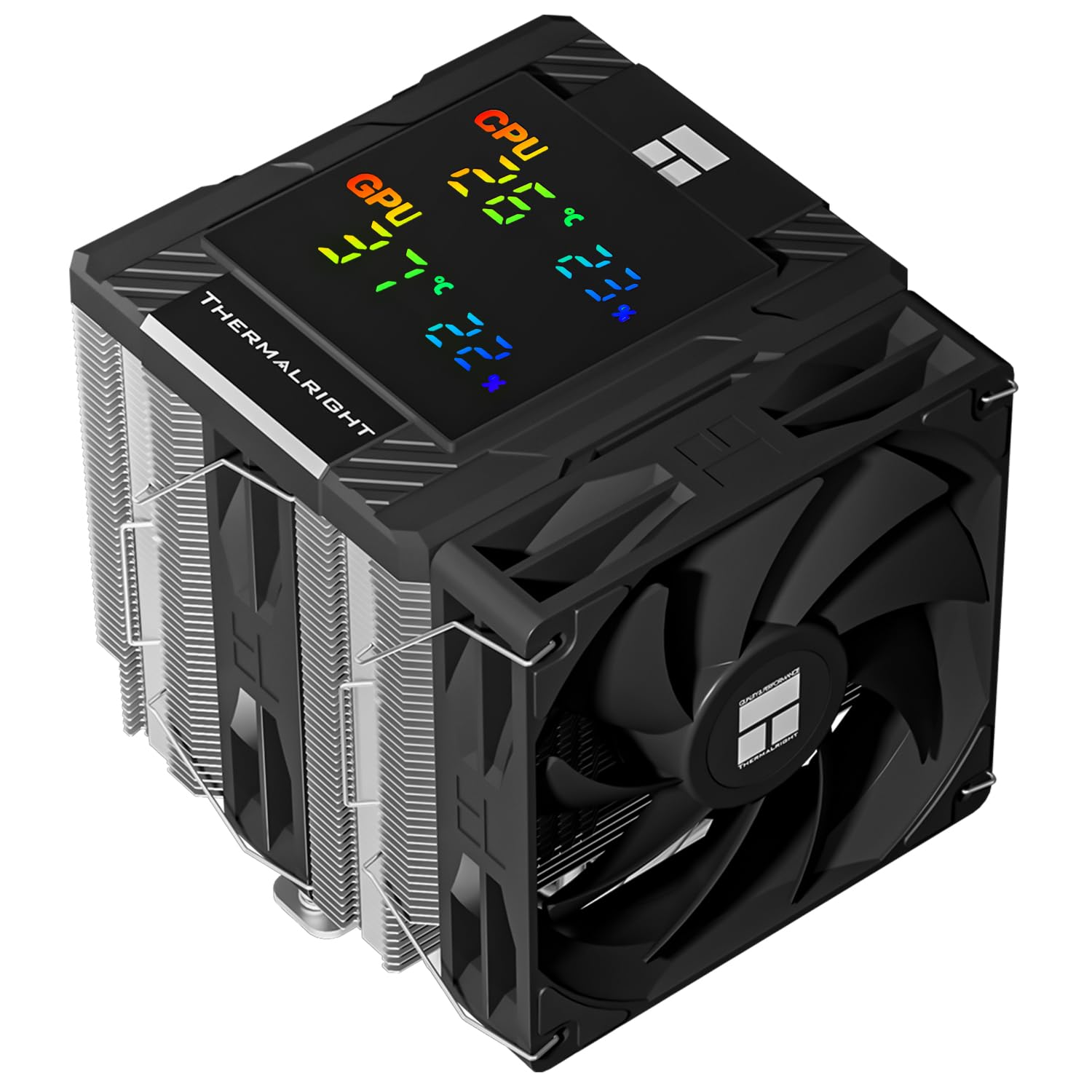 Thermalright Peerless Assassin 120 Digital Black CPU Cooler, Double Towers and Double Fans Cooling, CPU Air Cooler, Digital Screen Top Cover, for Am4/Am5,Intel LGA1851/1700/115X/1200 image number 5