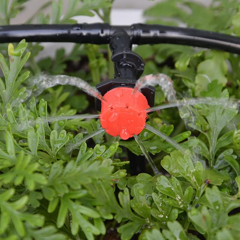 AIMALL 100X Adjustable Irrigation Micro Flow Dripper Drip Head Garden Hose Sprinklers,Spray Drip Irrigation Enclosed All in One Emitter Nozzle Sprinkler Garden Irrigation System