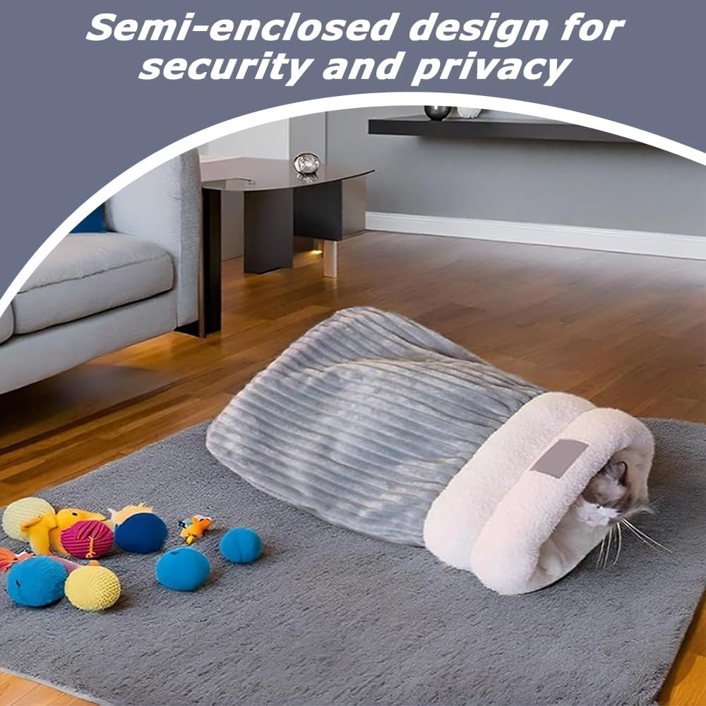 Cat Sleeping Bag Bed, Washable Dog Snuggery, Breathable Semi-Enclosed Cat & Dog Bed, Comfortable Pet Snuggle Sack, Warm Cat Sleeping Beds for Indoor Cats image number 3