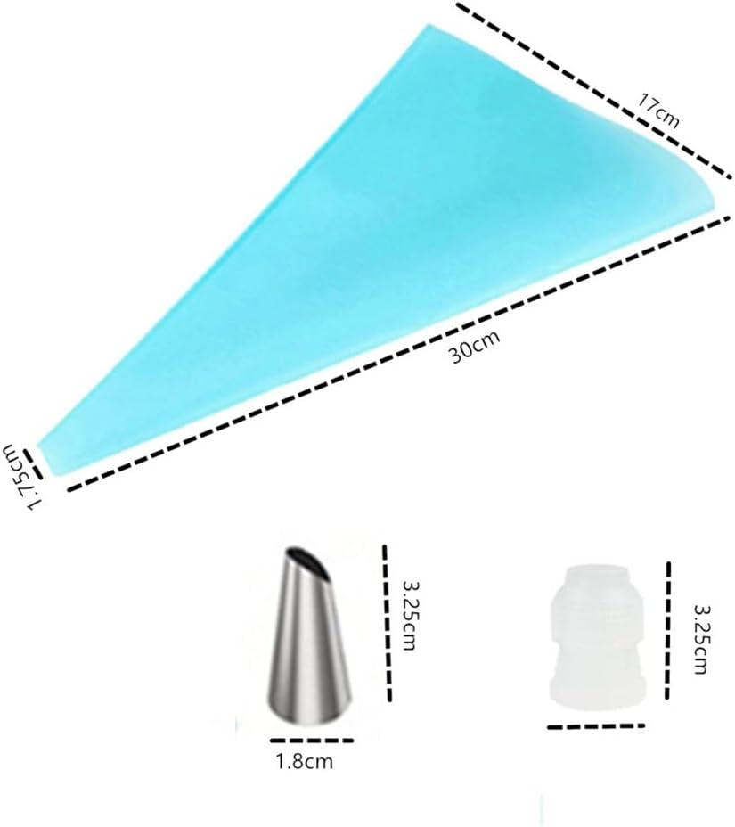 Cake Piping Nozzles & Bags Set of 28 Pcs, Stainless Steel, Silicone, Petal Opening, Baking & Pastry Decorating Supplies image number 3