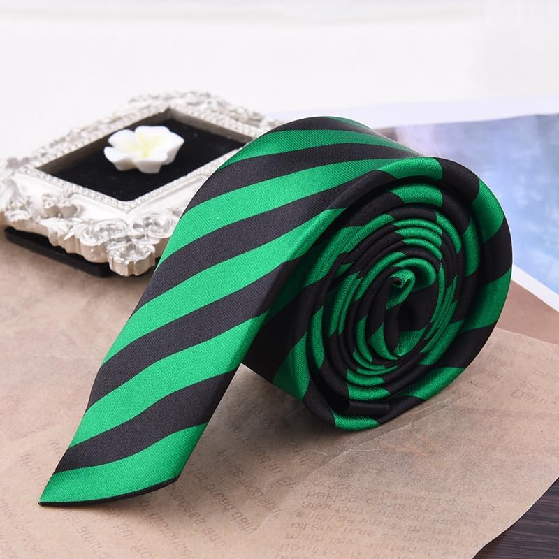 Halloween Leopard Print Neckties for Business Casual Striped Tie for Men Women Vintage Polka Dot Ties for Cosplay Costumes image number 5