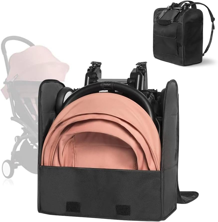 CHAOFLIGHT Stroller Storage Bag Black Compatible with Babyzen Yoyo Stroller Accessories Pram Travel Backpack Large(19 * 19 * 9 In) image number 3