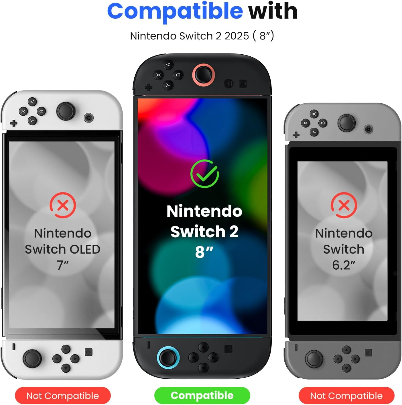 WSKEN for Nintendo Switch 2 Screen Protector - Shatterproof Tempered Glass with Auto-Dust Removal, Zero Bubbles Auto-Alignment, Anti-Scratch Glass Film for Switch 2 (2025) Accessories, 2 PCS image number 1