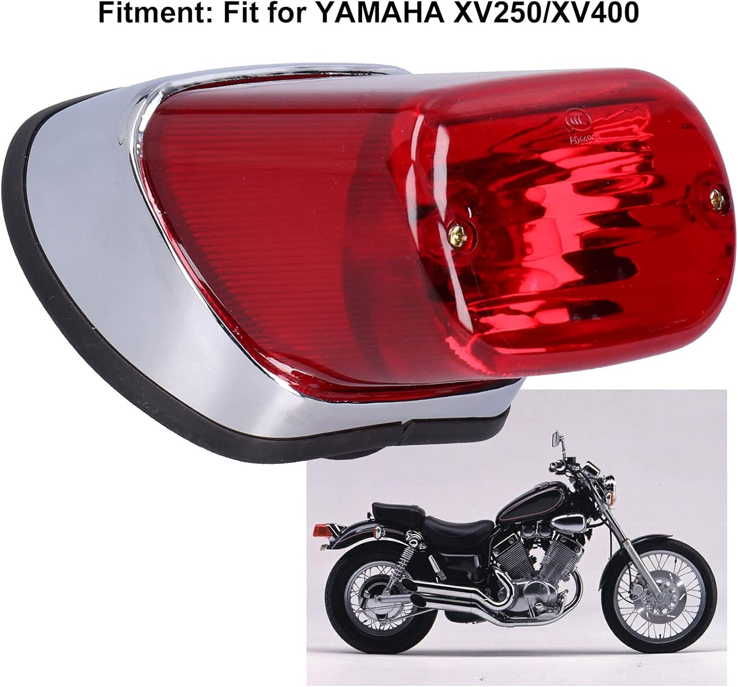 Xtevu Virago XV250/XV400 Motorbike Taillight: ABS Red Replacement Brake Light Taillight - Repair Part, Lamp, and Accessories image number 4