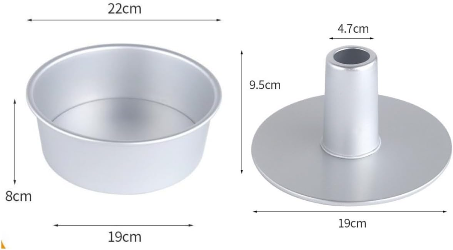 WUWFKUI 8 Inch Deep Chiffon Cake Mold,Aluminum round Chiffon Cake Removable Bottom Hollow Chimney Cake Mold DIY Baking Cake image number 6