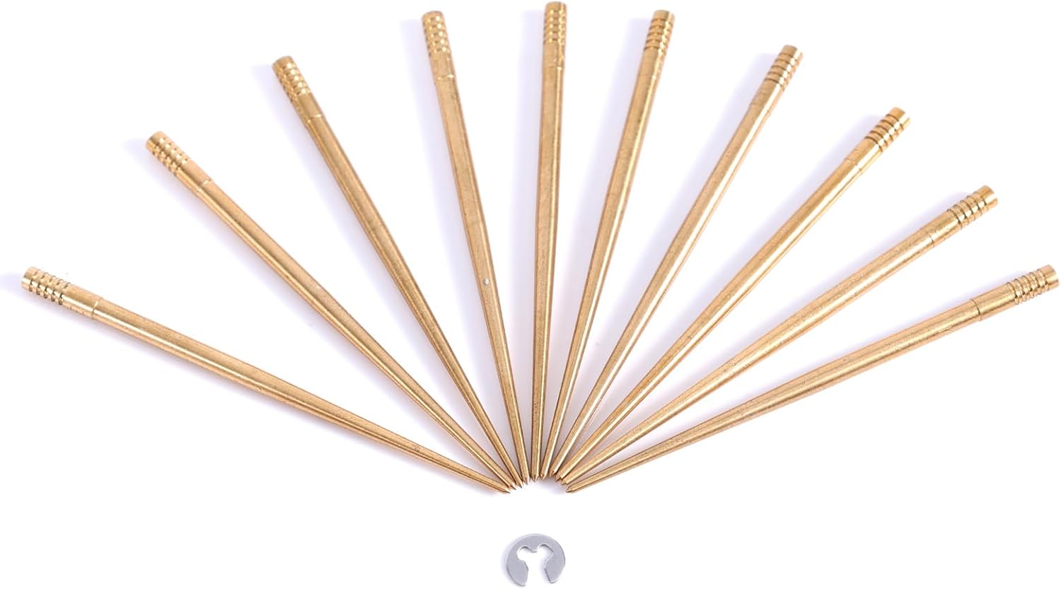 10Pcs Carb Needle Jets, Copper Carburetor Nozzle Jets with Clips Carb Jet Needle Kit Carburetor Replacement Parts for Spray Needles PW-K21-34, PE24-30 Accessories image number 6