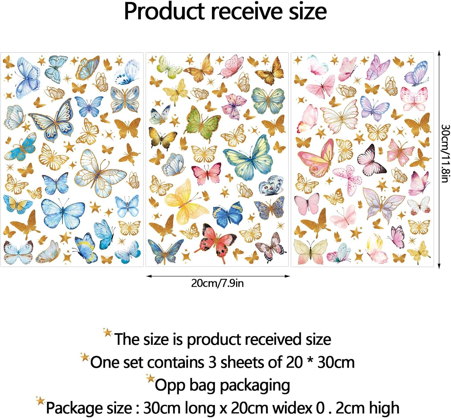 Glow in the Dark Butterfly Wall Decals，Glowing Luminous Butterfly Wall Stickers Colorful Removable Self-Adhesive Butterfly Decals for Girls Bedroom Kids Baby Nursery Living Room Decoration