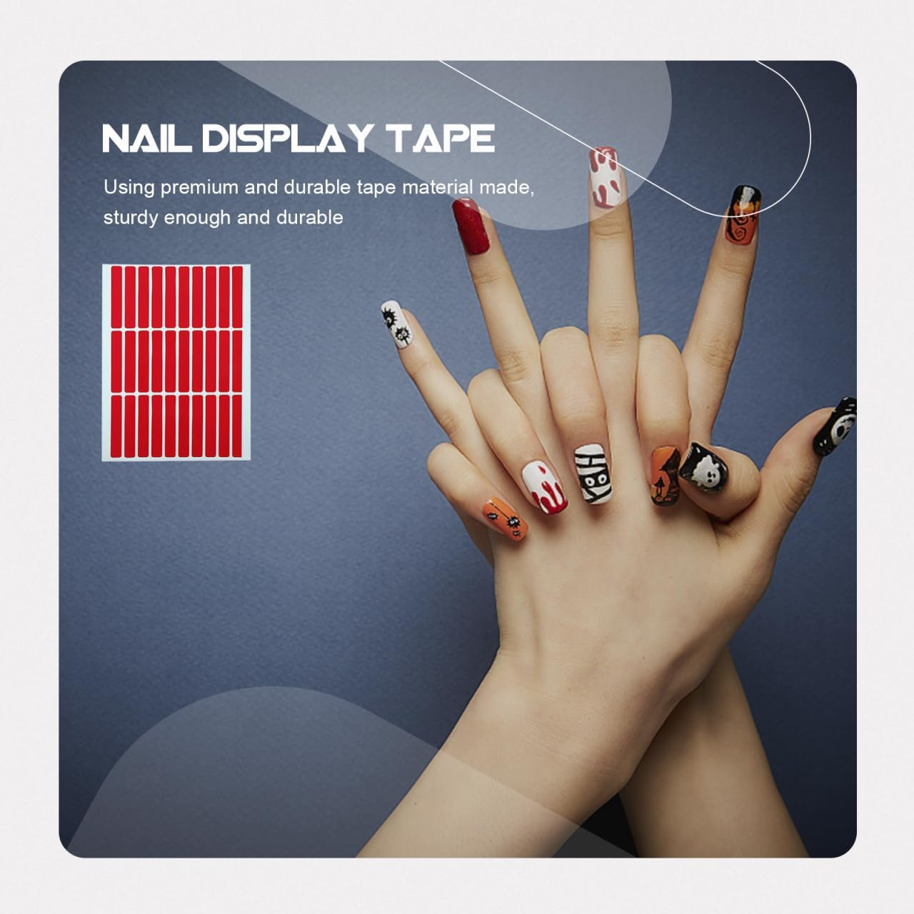 5 Sets Display Board Tape Clear Nail Tape Transparent Double Sided Nail Pusher Adhesive Display Double-Sided Double Sides Adhesive Crystal Bar image number 5