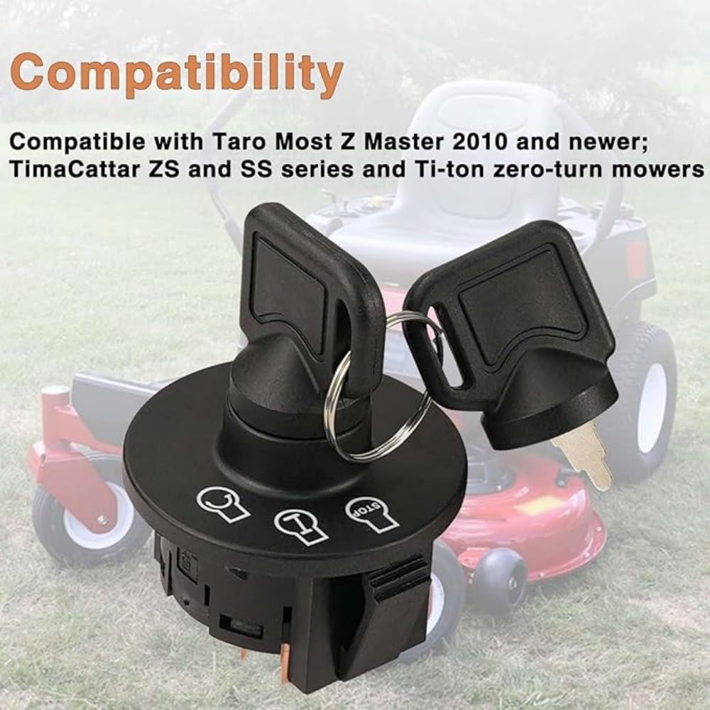 117-2221 137-4100 Mower Ignition Switch 3 Postion with Key for Toro Z Master、Time Cutter 、Titan Serise/Exmark Lazer Z、Quest Serise Zero Turn Mower image number 6