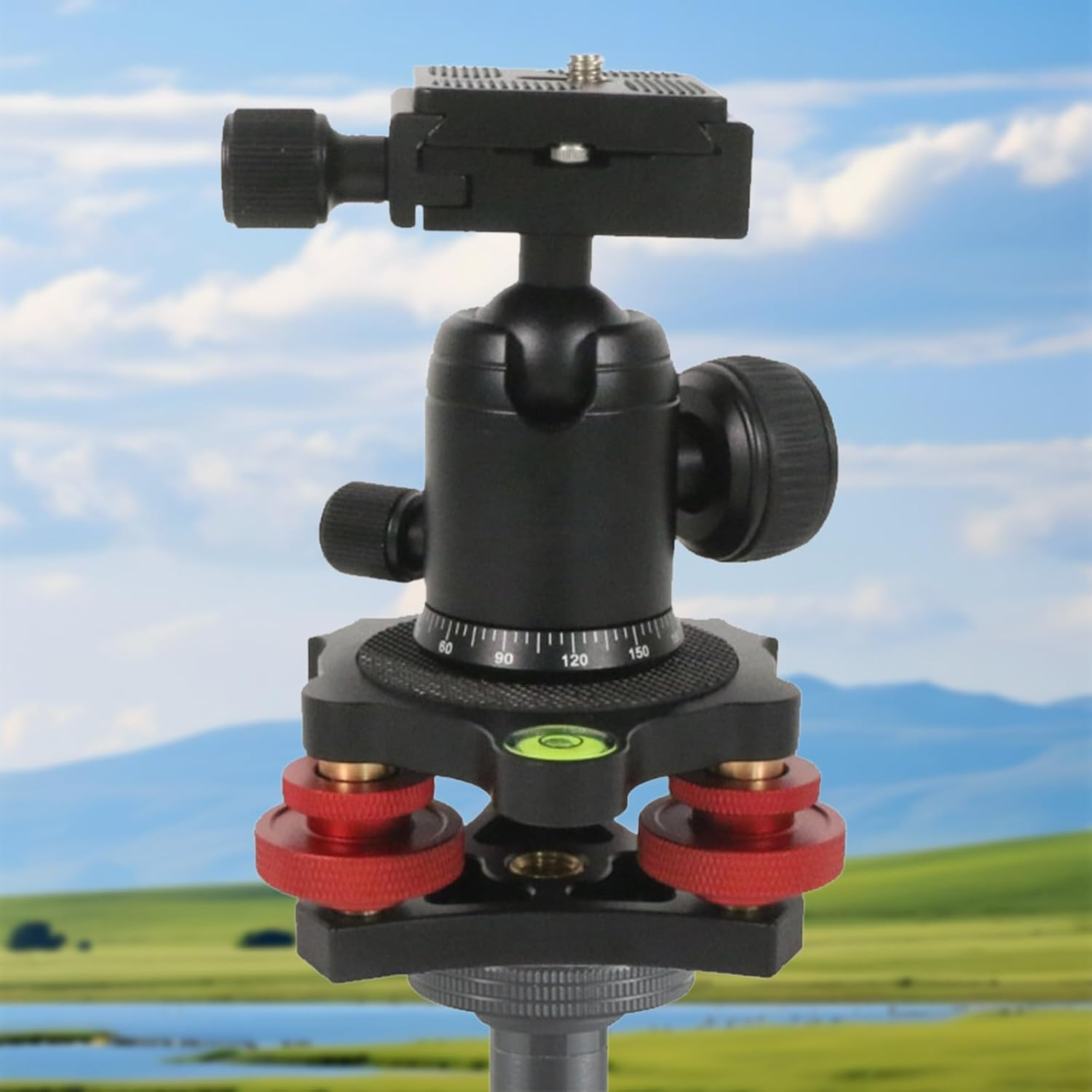 Camera Tripod Head Leveler Stand, Tripod Head Leveling Base Camera Leveler Aluminum Alloy Tripod Head Leveling Base for Macro Photography DSLR Panoramic
