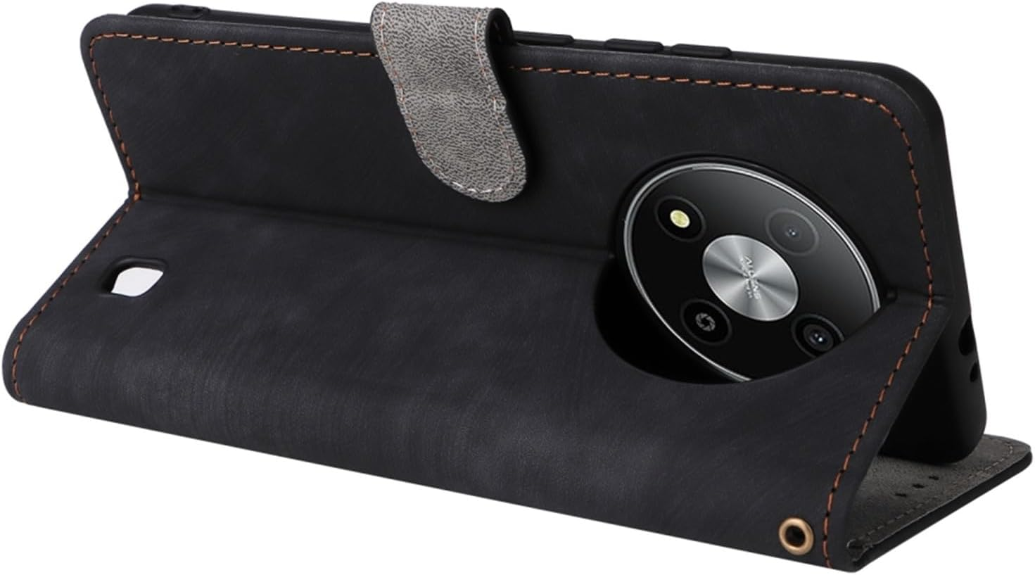 Ozimall Case for Optus X Pro 5G,Premium TPU Shockproof Wallet Cover with Multi-Functional Card Holder,Magnetic Buckle Impact-Resistence & Portable Slim Hand Strap (Black) - Brown image number 3