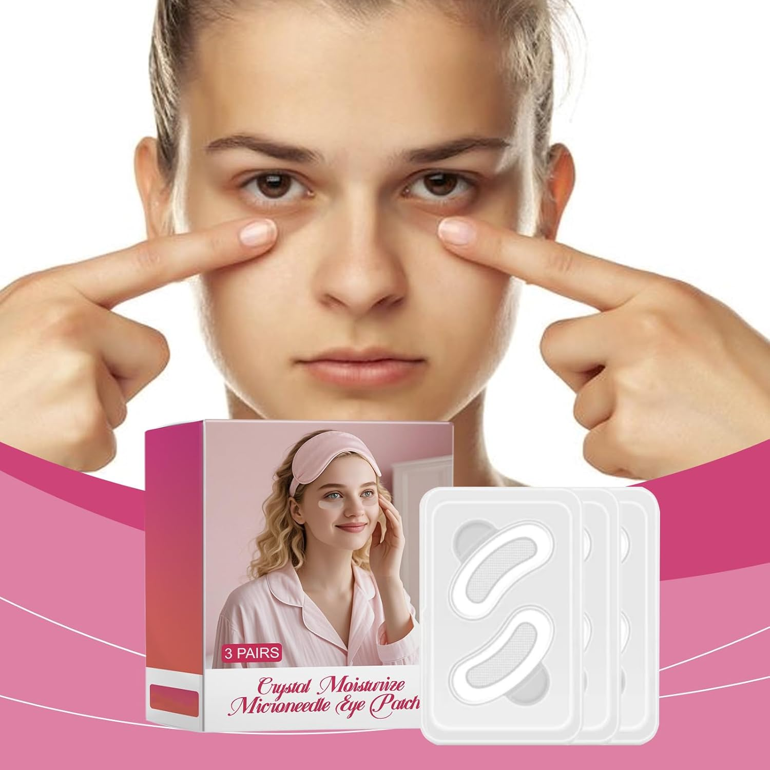 Eye Patches Moisturize and Care for the Eye Skin, Lighten the Fine Lines, Firm, Delicate and Smooth Eye Mask (3Pcs) image number 3