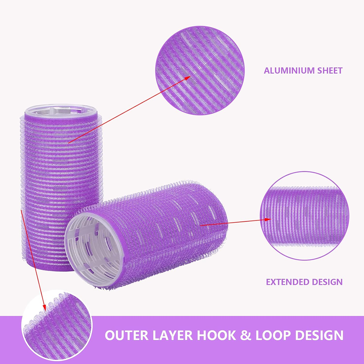 Kooingtech 2 X Large Curlers, Hair Rollers, Curlers, Self-Adhesive Curling Tools for DIY Curly Hairstyle image number 2