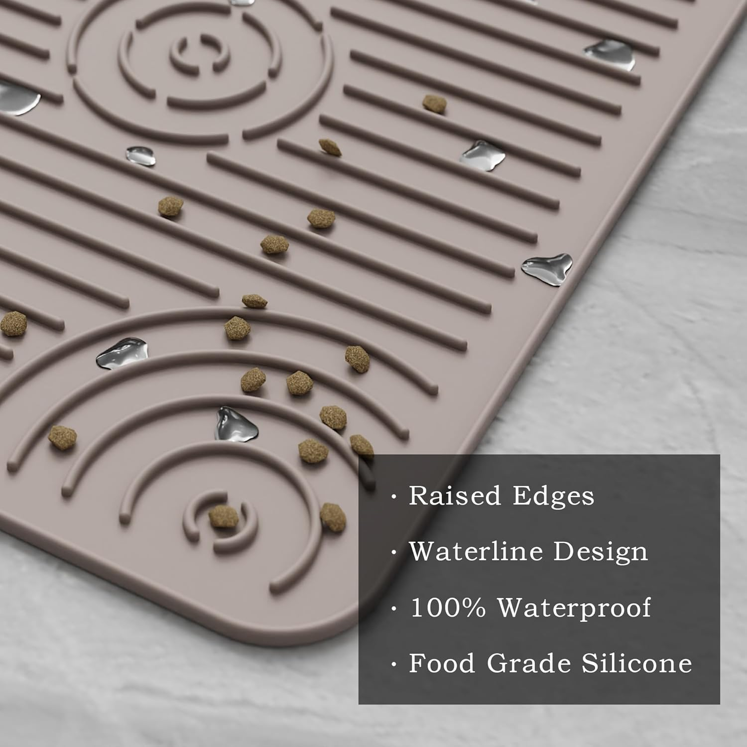 Wingcases Cat Litter Mat, 40X30Cm Silicone Litter Trapping Mat, Non-Slip, Easy to Clean, Waterproof Urine Resistant Material, Soft on Kitty Paws (Beige) image number 2