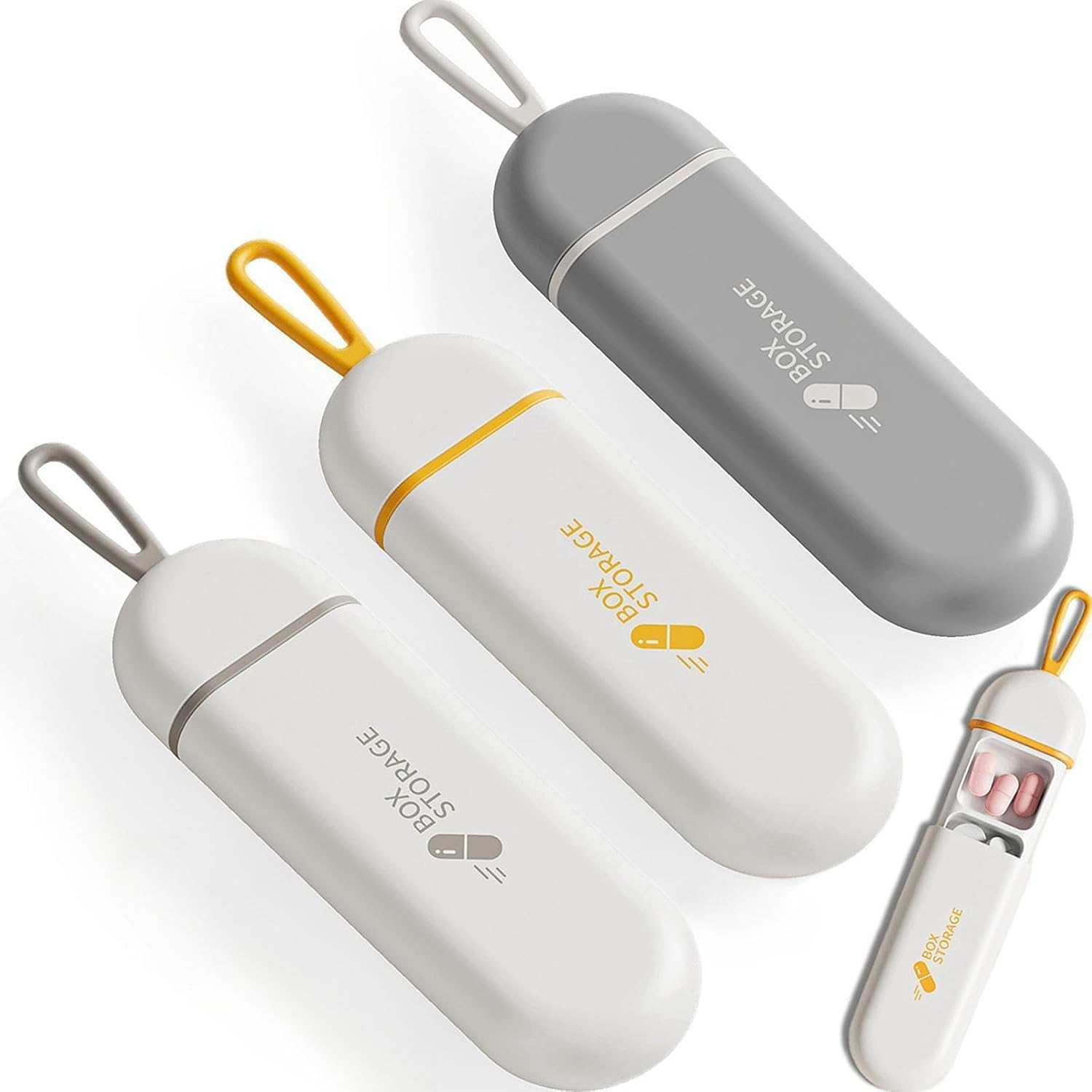 3 Pcs Travel Pill Case, Portable Daily Medicine Box, 3 Compartments Portable Pill Case, Small Size Compact Moisture Proof Pill Box for Vitamins, Medications, Fish Oils, for Travel & Daily Use