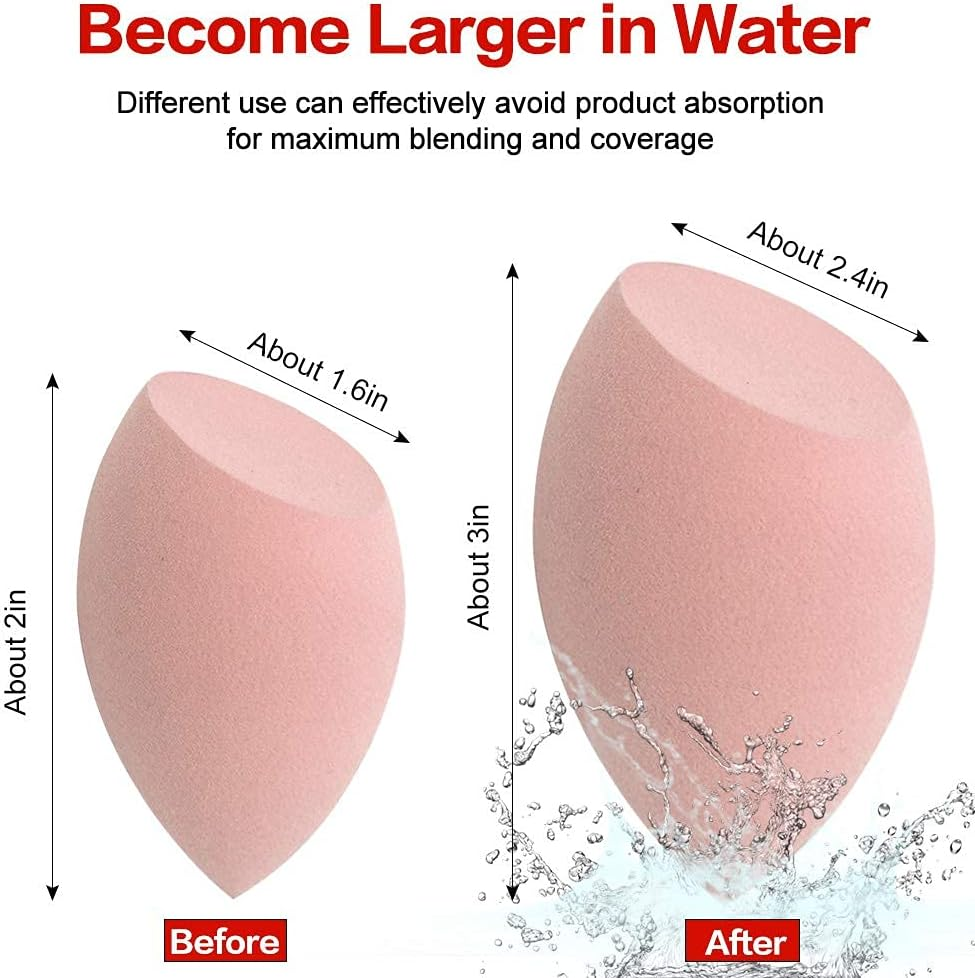 Makeup Sponges Set for Dry & Wet Use - Foundation Blending Sponge for Concealer Blush Powder, Multi-Color Blender Sponges (4Pcs - Multi-Colored) image number 4