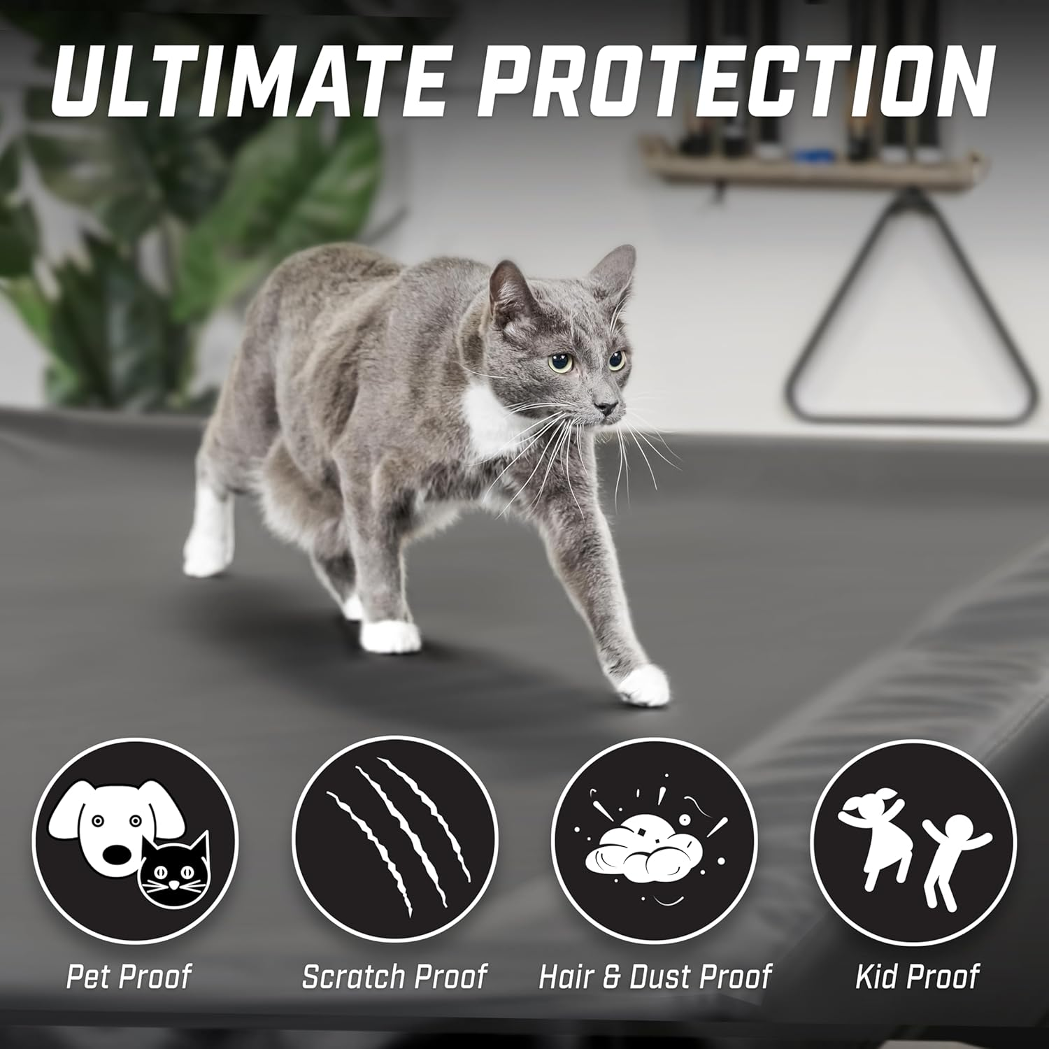 Gosports 7 Ft Premium Leatherette Pool Table Cover - Waterproof & Tearproof - Heavy Duty Indoor & Outdoor Billiard Table Cover - Black image number 6