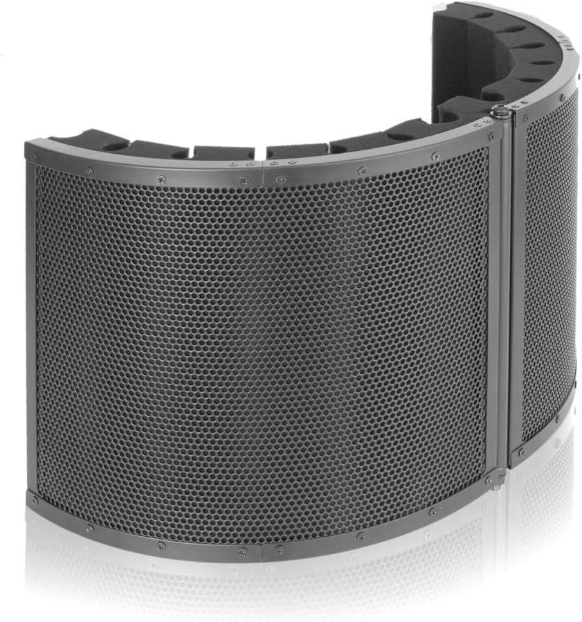 Pyle Mini Portable Vocal Recording Booth - Use with Standard Microphone, Isolation Noise Filter Reflection Shield for Recording Studio Quality Audio - Dual Acoustic Foam Soundproof Panel PSMRS09 image number 4