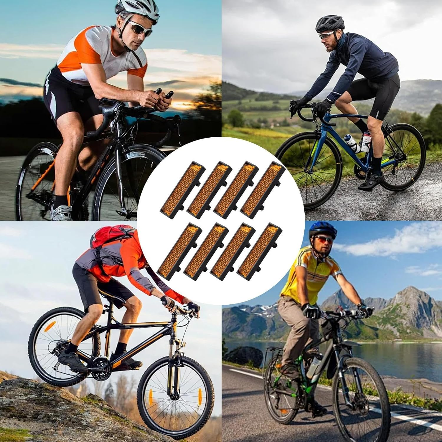 Generico Reflectors for Bicycles &ndash; Reflective Posted | 8 Pieces of Bike for Running, Mountain Bike and Town, image number 5