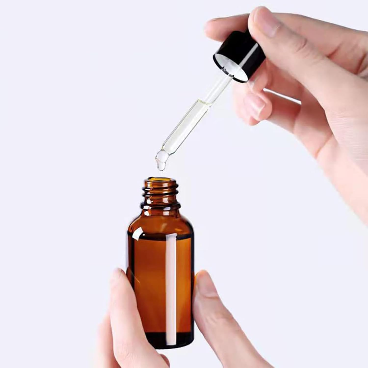 5 Pack 10Ml Amber Boston round Glass Bottles with Leak-Proof Droppers - UV Protection Essential Oil Containers for DIY Skincare, Aromatherapy & Travel (Aussie Crafters Approved) image number 1