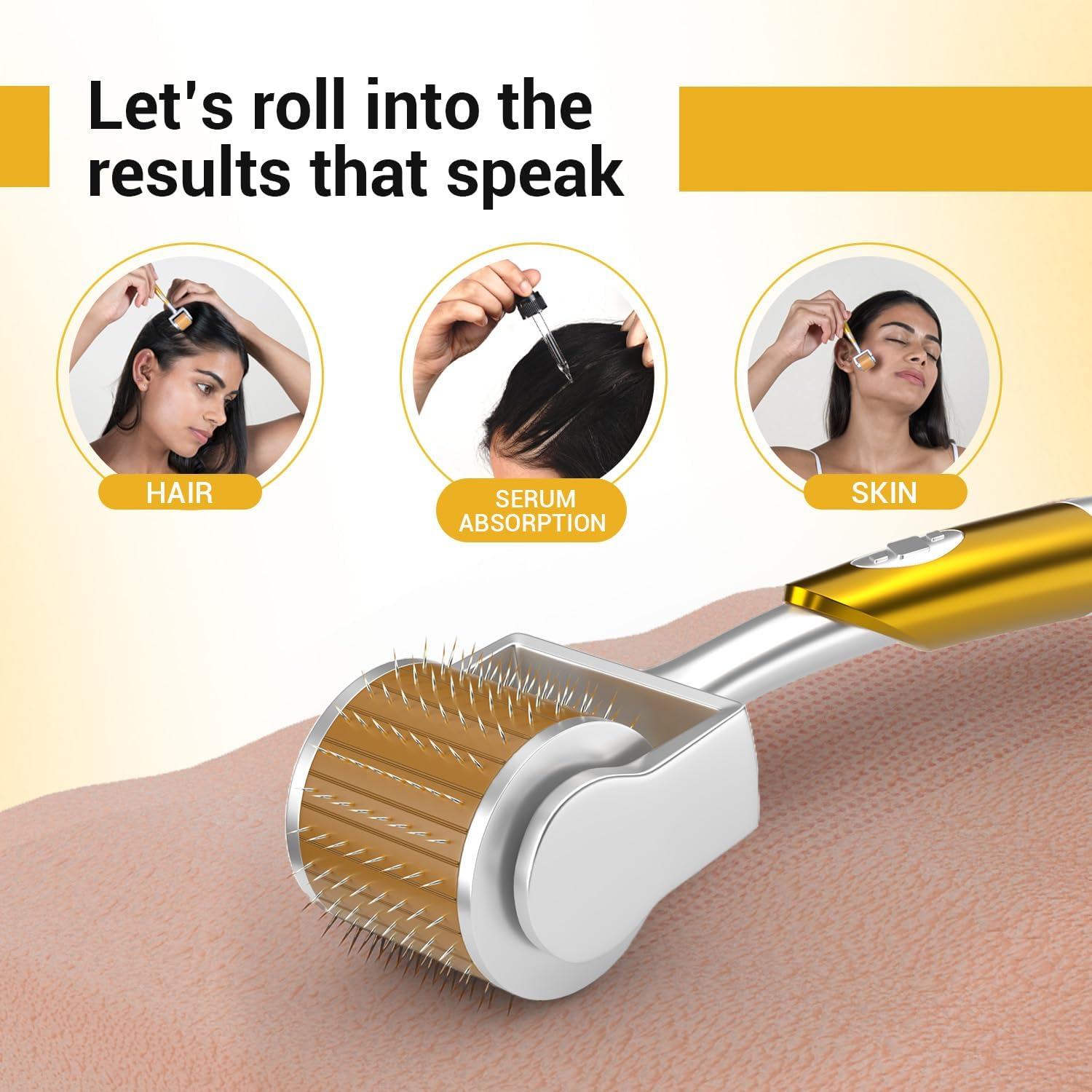 Sotrue Professional Derma Roller for Hair Growth 1 Mm with 192 Stainless Steel Needles Repairs Damaged Hair,Hair Thickening Reduces Acne Scars Safe Effective to Use image number 1