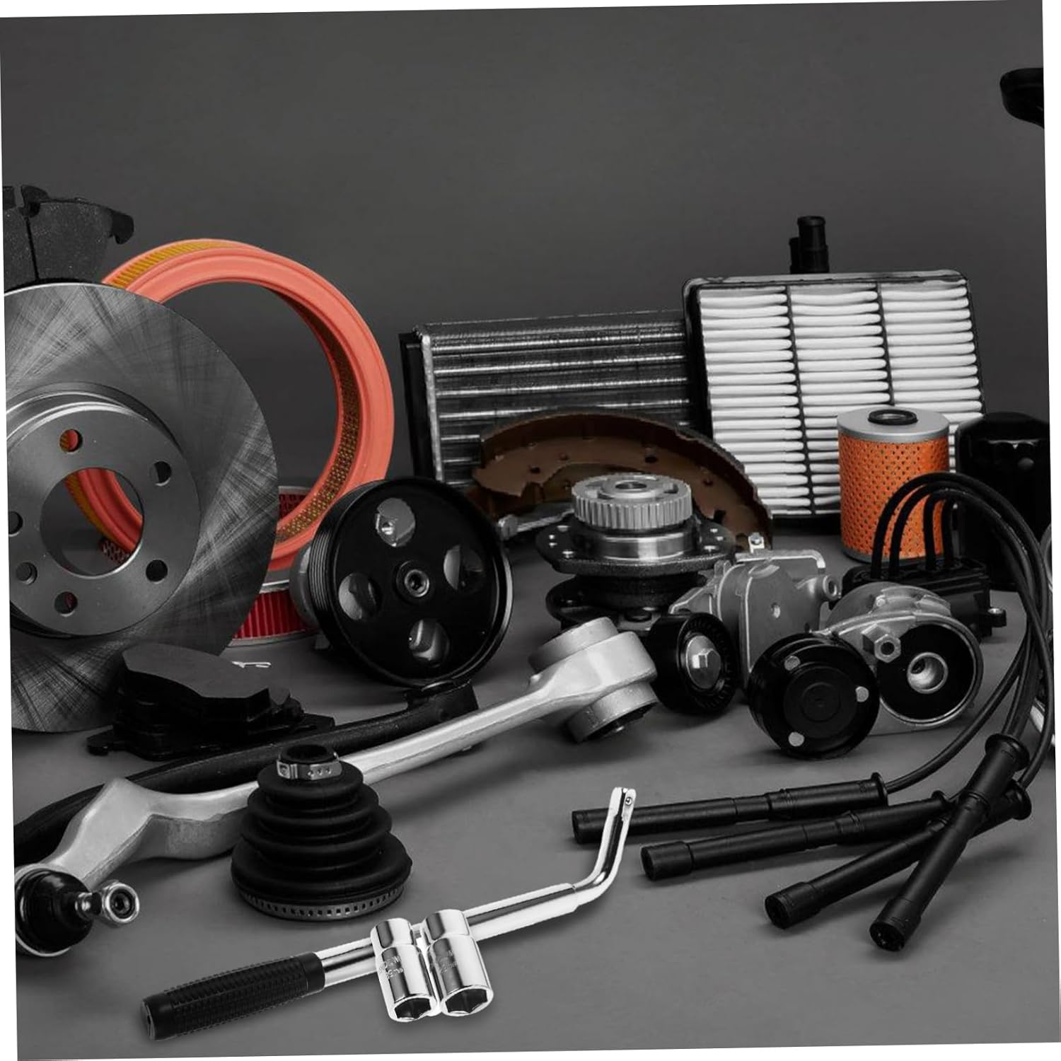 FUNOMOCYA Hydraulic Jack Handle Ratchet Wrench Scissor Jack Lug Wrench for Tire Wheel Change Automotive Tool Kit for Cars Trucks image number 4