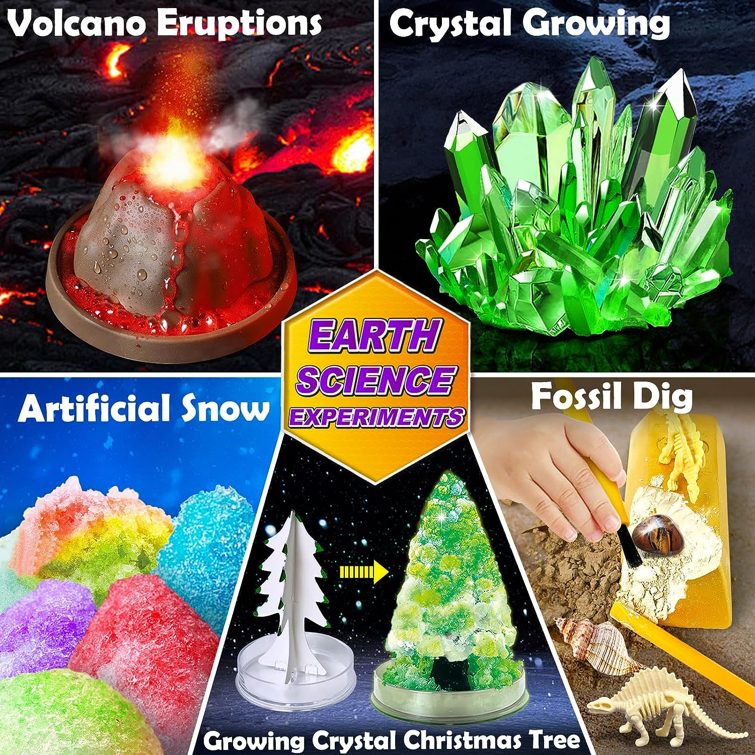 UNGLINGA 150 Experiments Science Kits for Kids, S.T.E.M Educational Toys for Boys Girls Birthday Gift Ideas, Volcano, Chemistry Set image number 3